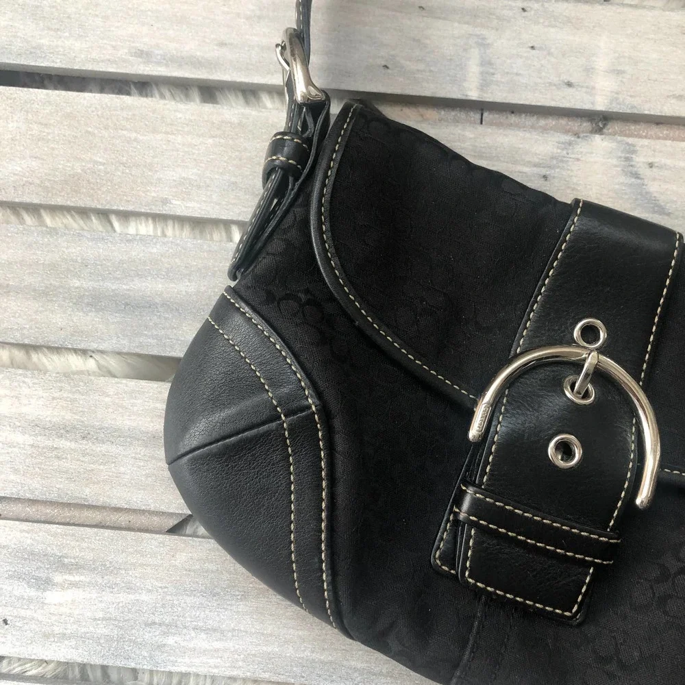 Vintage Y2K Coach Signature Black Soho Boho Purse Bag - Picture 5 of 10